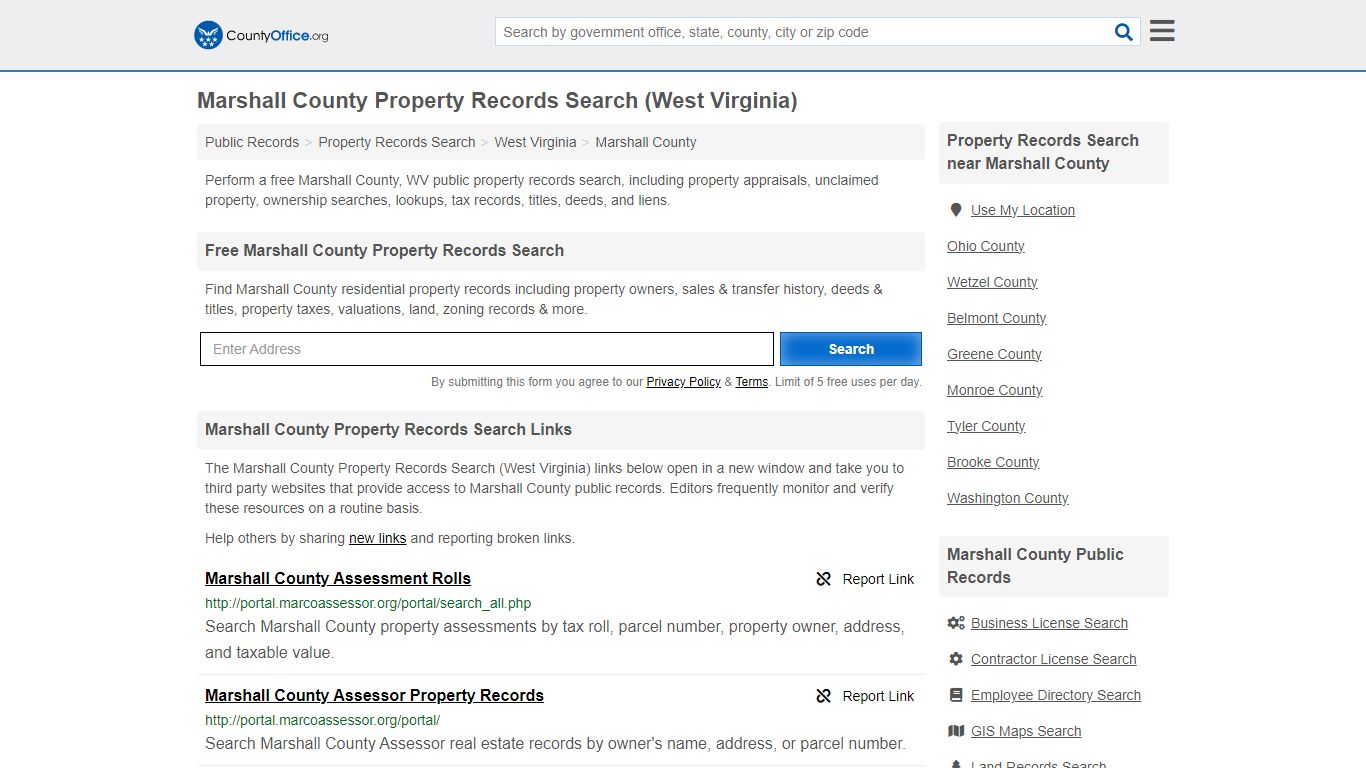Marshall County Property Records Search (West Virginia) - County Office